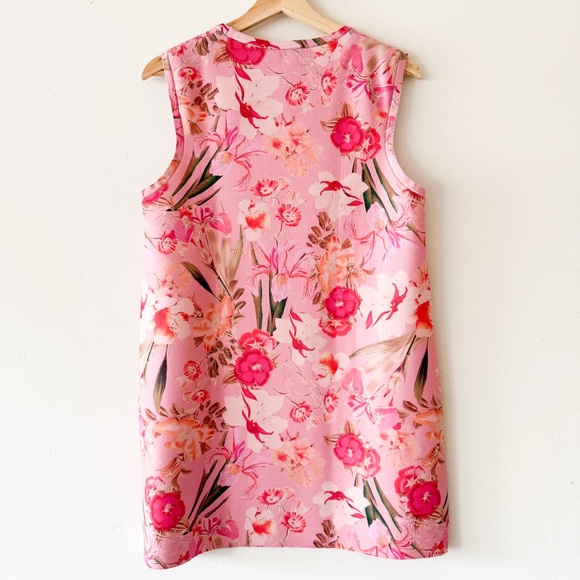 Zara Floral Pink Knit Mini Dress Size Medium - Picture 7 of 10